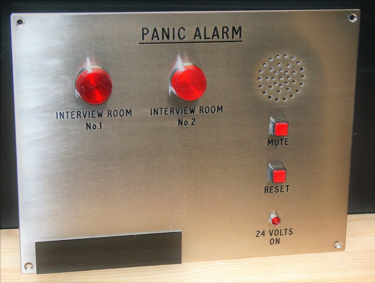 panic alarm engraved